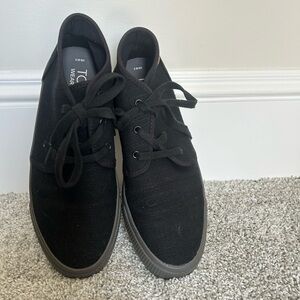 Toms Preston Black Linen Men's Preston Dress Shoes Toms Shoes Toms  Preston Men Shoes Black Chambray Comfort Lace